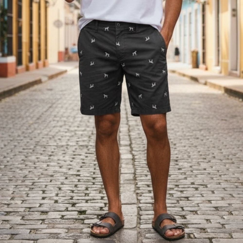 Merona embroidered short in dog print 40